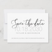 Zwart-witkalligrafie Foto Opslaan Datum kaart (Voorkant)