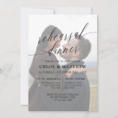 Zwart-witkalligrafie Foto repesal Dinner Kaart (Voorkant)