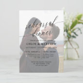 Zwart-witkalligrafie Foto repesal Dinner Kaart (Staand voorkant)