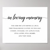 Zwart-witkalligrafie Herdenkingsbord Poster (Voorkant)