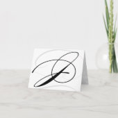 Zwart-witkalligrafie Initiaal J Monogram kaarten (Voorkant)