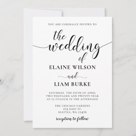 Zwart-witkalligrafie Kaart (Voorkant)