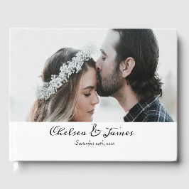 Zwart-witkalligrafie Manuscript Foto Weddenschap Gastenboek