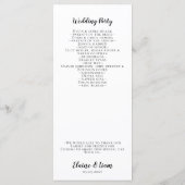 Zwart-witkalligrafie Programmakaart (Achterkant)