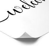 Zwart-witkalligrafie Weddenschap "Welkom" Poster (Hoek)