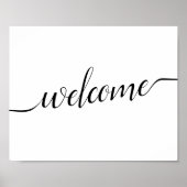 Zwart-witkalligrafie Weddenschap "Welkom" Poster (Voorkant)