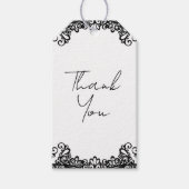 Zwart-witkant Elegant Wedding Cadeaulabel (Voorkant)