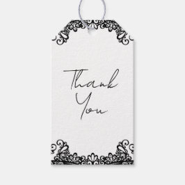 Zwart-witkant Elegant Wedding Cadeaulabel