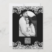 Zwart-witkant Elegant Wedding Kaart (Achterkant)