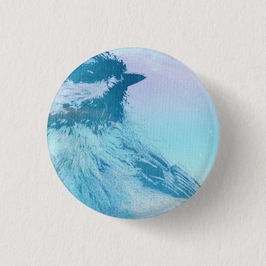 Zwart witkapje afdrukken ronde button 3,2 cm (Voorkant)
