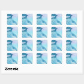 Zwart witkapje afdrukken vierkante sticker (Vel)