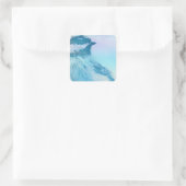 Zwart witkapje afdrukken vierkante sticker (Tas)