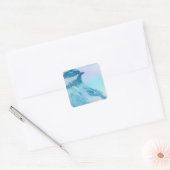 Zwart witkapje afdrukken vierkante sticker (Envelop)
