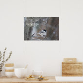 Zwart witkapje in sneeuw - verwisselbare tekst poster (Keuken)
