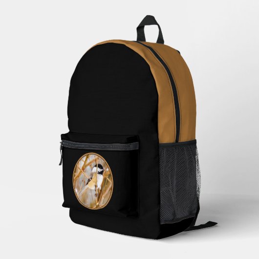 Zwart witkapje - originele foto bedrukte rugzak (Achterkant Hoek Rechts)