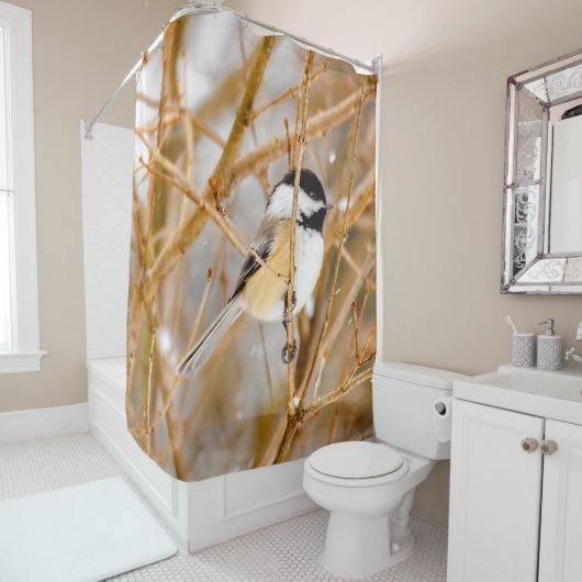 Zwart witkapje - originele foto douchegordijn (In situ)