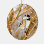 Zwart witkapje - originele foto keramisch ornament (Links)