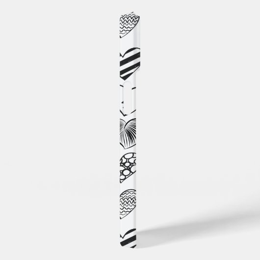 Zwart-witkat en hartpatroon Case-Mate iPhone case (Achterkant / Rechts)