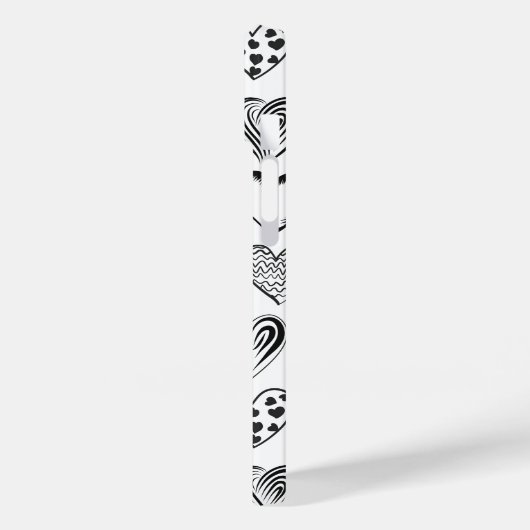 Zwart-witkat en hartpatroon Case-Mate iPhone case (Achterkant / Links)