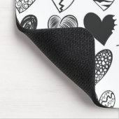 Zwart-witkat en hartpatroon muismat (Hoek)