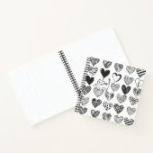 Zwart-witkat en hartpatroon notitieboek (Binnen)