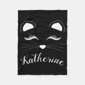 Zwart-witkat Fleece Deken (Voorkant)