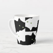 Zwart-witkat Latte Mok (Linkerhoek)