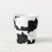 Zwart-witkat Latte Mok (Voorkant)