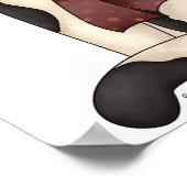 Zwart-witkat met hart poster (Hoek)