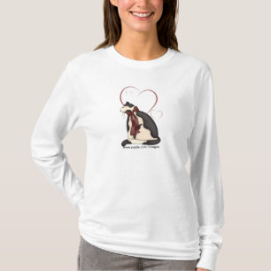Zwart-witkat met hart t-shirt