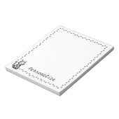 Zwart-witkat met Paw-rand Notitieblok (Linkerzijde)