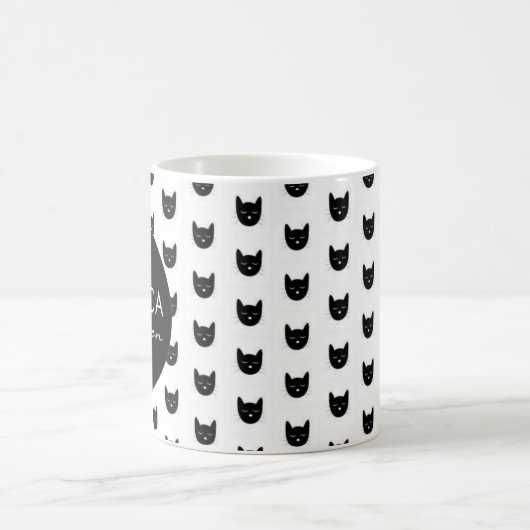 Zwart-witkat Mok afdruknaam (Center)