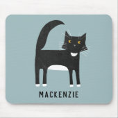 Zwart-witkat op maat muismat (Voorkant)