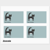 Zwart-witkat op maat rechthoekige sticker (Vel)