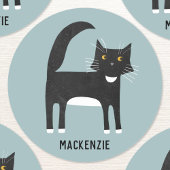 Zwart-witkat op maat ronde sticker
