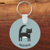 Zwart-witkat op maat sleutelhanger (Voorkant)