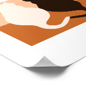 Zwart-witkat — Oranje Keukenwanddecor Poster (Hoek)