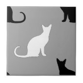 Zwart-witkat-patroon Tegeltje (Voorkant)