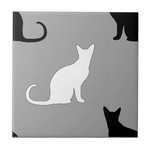 Zwart-witkat-patroon Tegeltje