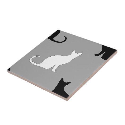 Zwart-witkat-patroon Tegeltje (Zijkant)