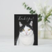 Zwart-witkat-portret Briefkaart (Staand voorkant)