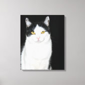 Zwart-witkat-portret Canvas Afdruk (Voorkant)
