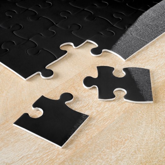 Zwart-witkat-portret Legpuzzel (Zijkant)