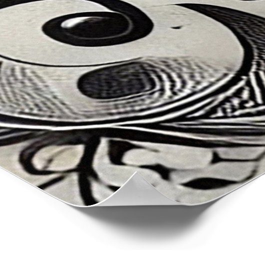 Zwart-witkat-portret Poster (Hoek)