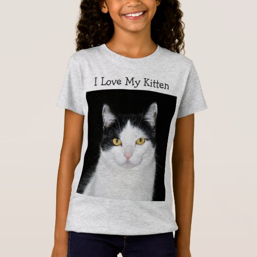 Zwart-witkat-portret T-shirt (Voorkant)