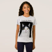 Zwart-witkat-portret T-shirt (Voorkant volledig)