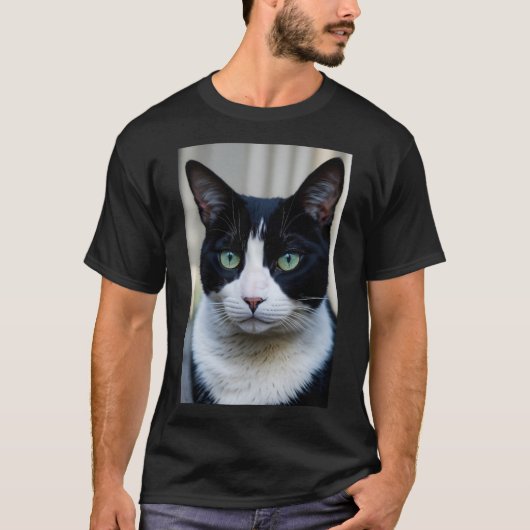 Zwart-witkat T-shirt (Voorkant)