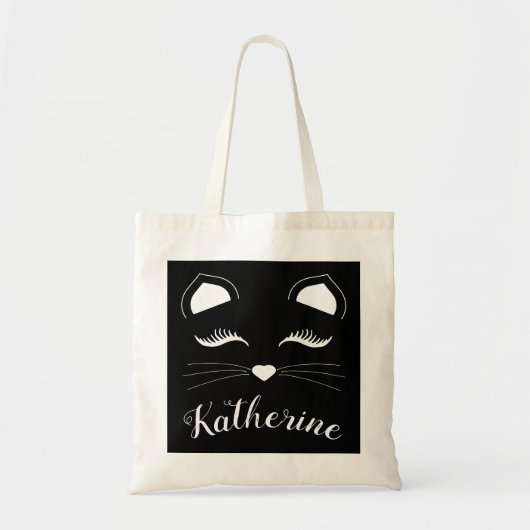Zwart-witkat Tote Bag (Voorkant)
