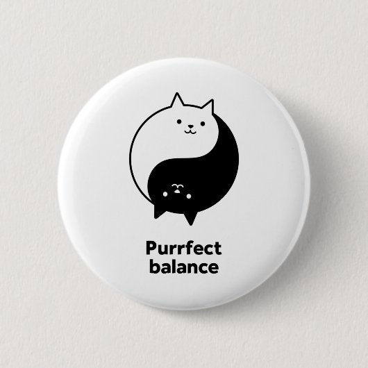 Zwart-witkattenbalans Ronde Button 5,7 Cm (Voorkant)