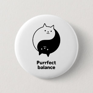 Zwart-witkattenbalans Ronde Button 5,7 Cm
